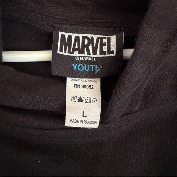 Spider-Man Marvel Universal Studios Hoodie Youth Large Black Embroidered Logo - Picture 4 of 7